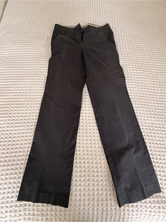 Theory Pants - Theory Straight-Leg Pants in Grey/Black